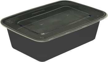 Microwave Rectangular Black & Lid (500pcs)