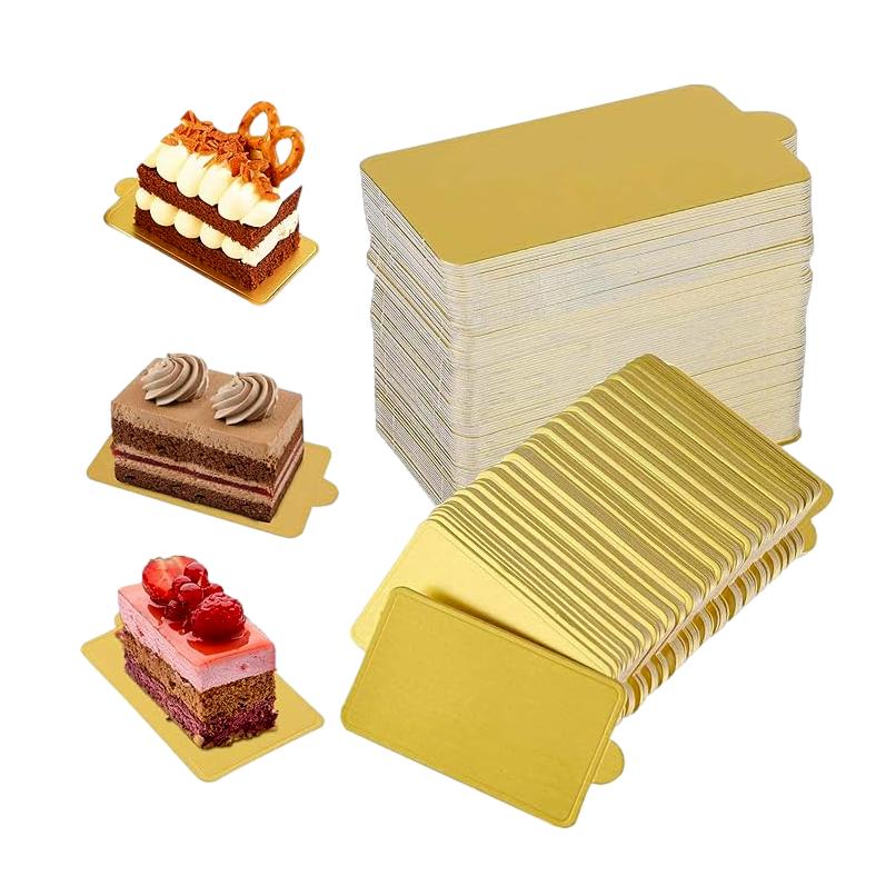 Cake Board Rectangular & Handle Gold (1000pcs)