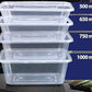 Microwave Rectangular Clear Container Lid (250pcs)