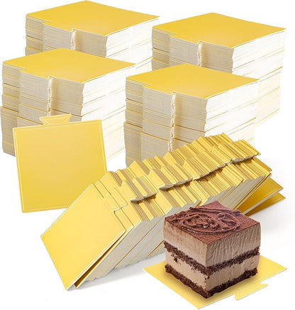 Cake Board Square & Handle Gold (1000pcs)